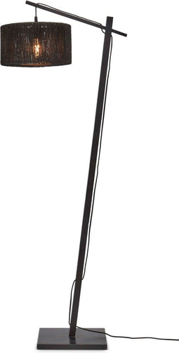 GOOD&MOJO Vloerlamp Iguazu - Bamboe/Jute Zwart - 57x31x150cm - - Staande lampen voor Woonkamer - Slaapkamer
