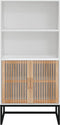 vidaXL - Hoge - kast - 60x35x125 - cm - bewerkt - hout - wit
