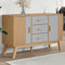 vidaXL - Dressoir - OLDEN - 114x43x73,5 - cm - massief - grenenhout - grijs - en - bruin