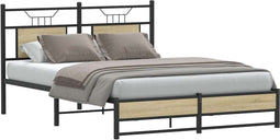vidaXL - Bedframe - zonder - matras - hout - sonoma - eikenkleurig - 140x190 - cm