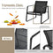 3-delig Tuinmeubelset Balkonset met 2 Stoelen en Tafel - Zwart, Afmetingen Stoel 58x60x85 cm, Tafel