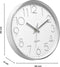 Tyme Wandklok - 30 cm - Modern - Stil Uurwerk - Wit Zilver