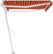 vidaXL - Luifel - automatisch - met - LED - windsensor - 450x350 - cm - oranje - bruin