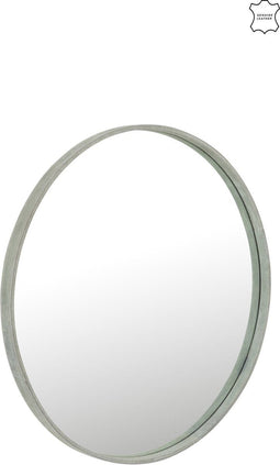 J-Line spiegel Rond - textiel/glas - groen - large - Ø 60 cm