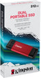 Kingston Dual Portable SSD - 512GB - USB 3.2 Gen 2 - Rood