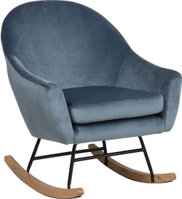 Beliani OXIE - Schommelstoel - Blauw - Fluweel