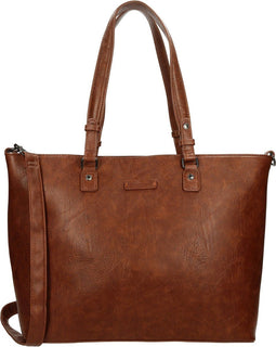 Enrico Benetti Caen 66625 - Shopper / laptoptas - Gewatteerd 15" laptopvak en tabletvak - Cognac