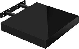 WOLTU Wandplank Zwart Hoogglans – 25 x 22,9 x 3,8 cm – Zwevende MDF Plank met Verborgen Bevestiging