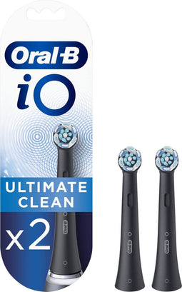 Oral-B iO Ultimate Clean - Opzetborstels - Verwijdert tot 100% tandplak - Zwart (2 stuks)