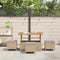 vidaXL - 4 - Delige - Tuin - Eettafelset - met - Kussens - Beige - Poly - Rattan - Acacia