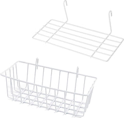 Mand Rechte Plank voor Gird Board Muur Organizer Muur Grid Accessoires voor Thuis en Keuken, 2Pack