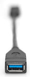 Digitus USB-kabel USB-C stekker, USB-A bus 0.15 m Zwart DB-300315-001-S