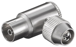 Goobay coax angle coupling with screw attachment - screwable coax plug made of metal