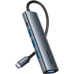 Vention TGZHB - Hub USB - 4 poorten - Grijs