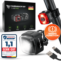 Mivelo Cube Pro - LED Fietsverlichtingsset - USB-oplaadbaar IPX5 waterdicht - Zwart