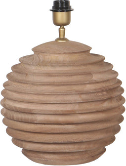 PTMD Roven Natural Mango Wood Ribbed Table Lamp Base