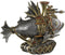 Decoratieve figuren Home ESPRIT Grijs Multicolour Vis 31,5 x 9 x 22 cm