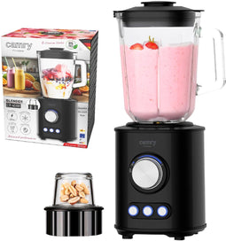 CAMRY CR4088 - Blender - 1800 W 1,5L glazen kan titanium messen - Zwart