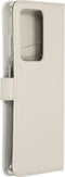 Selencia Hoesje Geschikt voor Samsung Galaxy S20 Ultra Hoesje Met Pasjeshouder - Selencia Echt Lederen Bookcase - Lichtgrijs