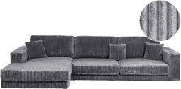LOFOTEN - Hoekbank 4-zits - Donkergrijs - Rechtszijdig - Corduroy