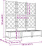 vidaXL - Tuinbak - met - Trellis - 3 - stuks - Lichtgrijs - 120x40x125,5 - cm