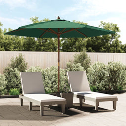 vidaXL - Parasol - met - houten - paal - 299x240 - cm - groen