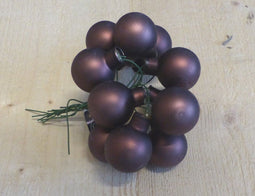 Kerstballetjes glasballetjes bruin mat
