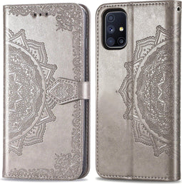 iMoshion Hoesje Geschikt voor Samsung Galaxy M51 Hoesje Met Pasjeshouder - iMoshion Mandala Bookcase - Grijs