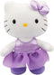 Hello Kitty HKT121 - Knuffel - 30 cm - Paars satijnen jurkmodel