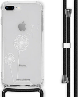 iMoshion Hoesje Geschikt voor iPhone 8 Plus / 7 Plus Hoesje Met Koord - iMoshion Design Hoesje met Koord - Wit / Transparant / Dandelion