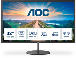 AOC Q32V4 - Monitor - 31,5" IPS - 2560x1440 (Quad HD) - 75Hz - Zwart