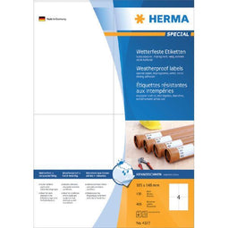 HERMA - Etiket herma 4377 105x148mm a6 folie wit 400 stuks