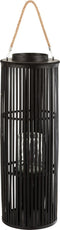 J-Line lantaarn Tube - bamboe - zwart - large