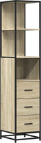 vidaXL - Badkamerkast - 35x37,5x166 - cm - bewerkt - hout - sonoma - eikenkleurig