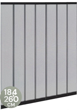 O'DADDY® Vliegengordijn Lamellenhor - 184x260 cm - Zelfsluitend - Zwart