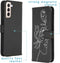iMoshion Hoesje Geschikt voor Samsung Galaxy S21 Plus Hoesje Met Pasjeshouder - iMoshion Design Softcase Bookcase - Meerkleurig / Woman Flower Black