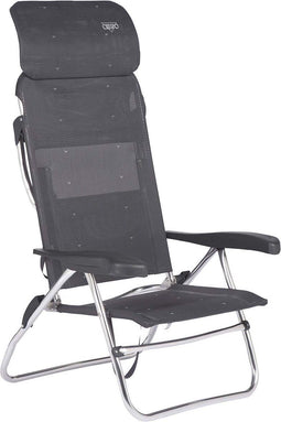 Crespo AL/223 - Strandstoel - Verstelbaar met hoofdsteun - Donker grijs