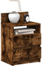 vidaXL - Nachtkastje - met - 2 - lades - 40x33x60 - cm - gerookt - eikenkleurig