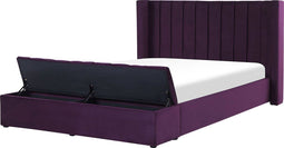 NOYERS - Tweepersoonsbed - Paars - 160 x 200 cm - Fluweel