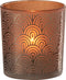 J-Line kaarshouder - theelichthouder Boog - glas - oranje - small - 4 stuks