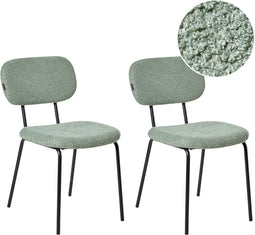 ADAIR - Eetkamerstoel set van 2 - Lichtgroen - Bouclé