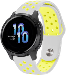 imoshion Siliconen sport bandje - Universeel 22 mm aansluiting - Lichtgrijs / Neon Geel