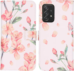 iMoshion Hoesje Geschikt voor Samsung Galaxy A52 (4G) / A52s / A52 (5G) Hoesje Met Pasjeshouder - iMoshion Design Softcase Bookcase - Meerkleurig / Blossom Watercolor