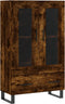 vidaXL - Hoge - kast - 69,5x31x115 - cm - bewerkt - hout - gerookt - eikenkleurig
