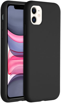 Accezz Liquid Silicone Backcover - iPhone 11 - Schokabsorberend - Zwart