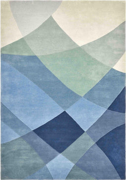 Rhythmic Tides Indigo Vloerkleed - 170x240 - Rechthoek - Laagpolig Tapijt - Modern - Meerkleurig