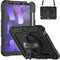 Accezz Rugged Backcover - iPad Air (2022 / 2020) - Schouderstrap en screenprotector - Zwart