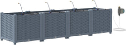 vidaXL - Tuinplanters - met - waterirrigatiesysteem - - - 4 - stuks - - - Lichtgrijs