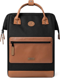 Cabaia laptoprugzak / Rugtas / Schooltas - 15 inch - Adventurer Large - Cologne - Zwart/Bruin