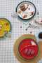 CABANAZ - bord, keramiek, FONDUE PLATE, rood